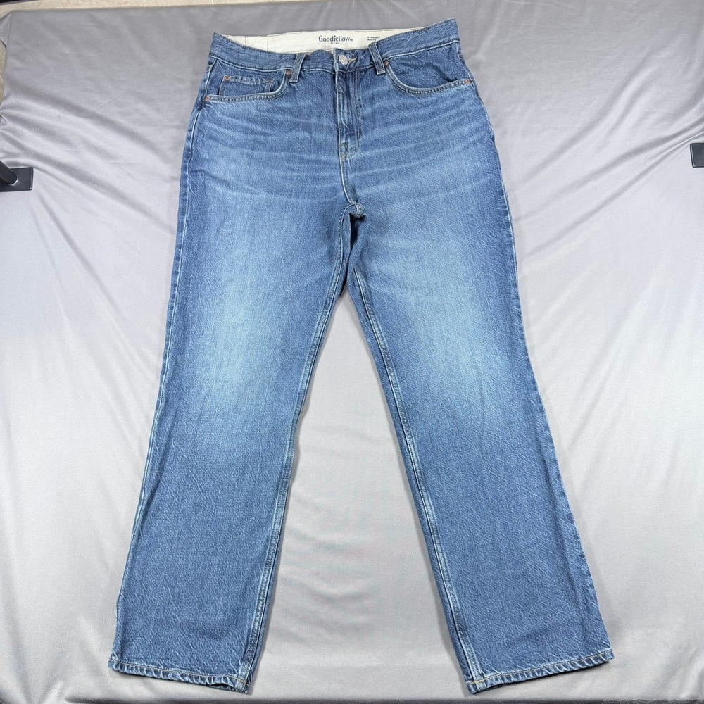 Goodfellow Mens 32x30 Blue Cotton Lyocell Straight Recto Jeans Denim Pants 856